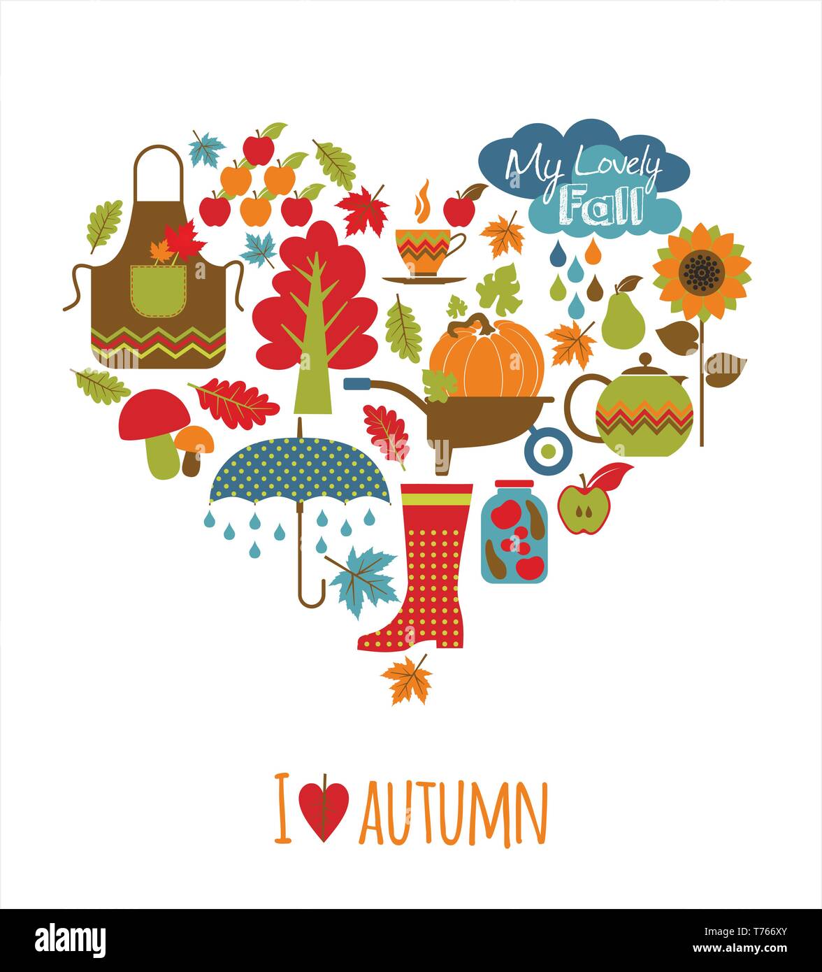 Autimn background. Set design elrment of icons Stock Vector Image & Art ...