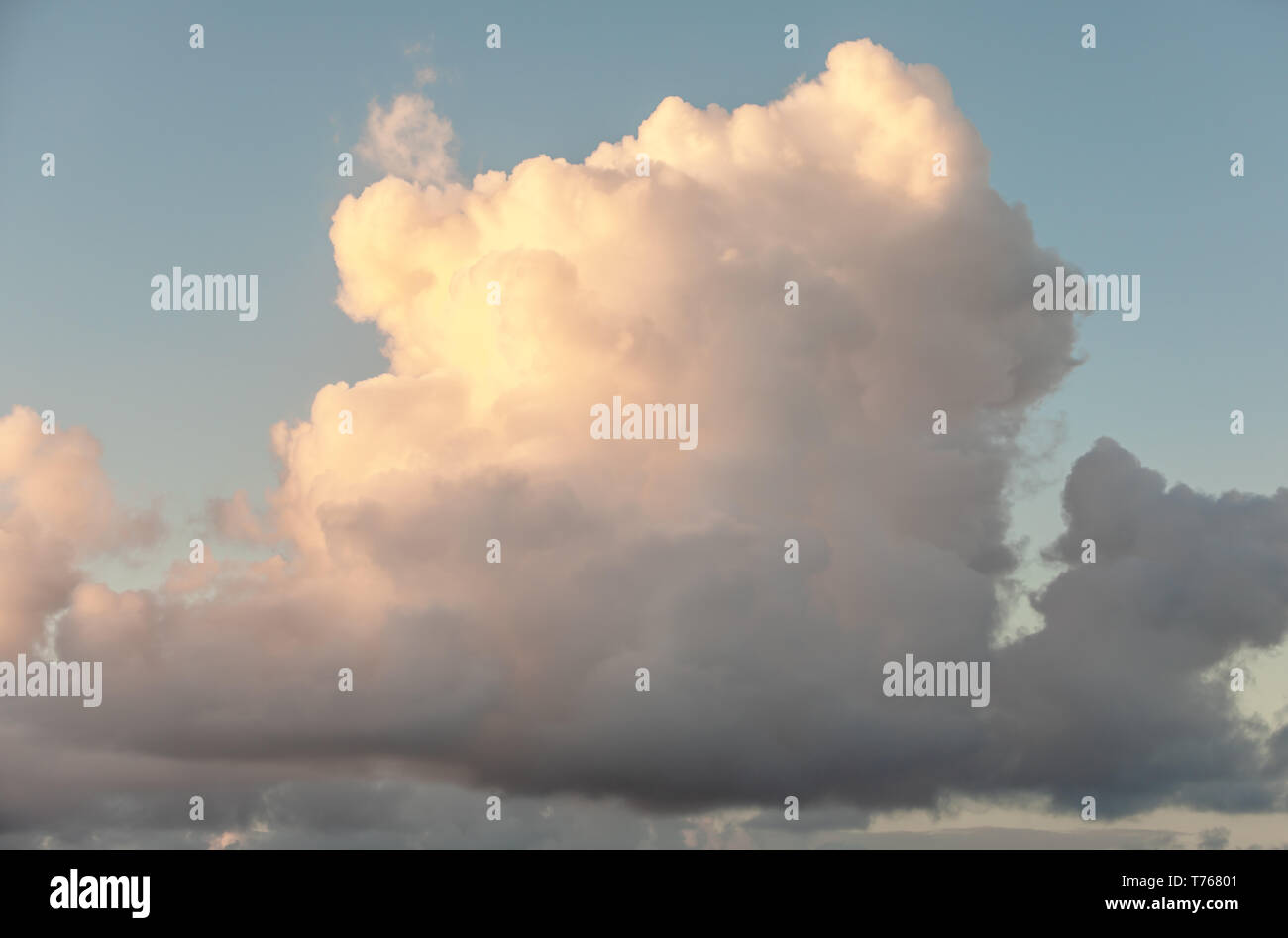 cloud formation in a late day sky in St Barts Stock Photo