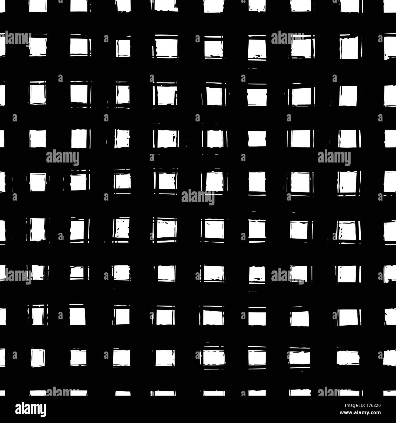 Seamless pattern on white background with black hand drawn line Stock ...