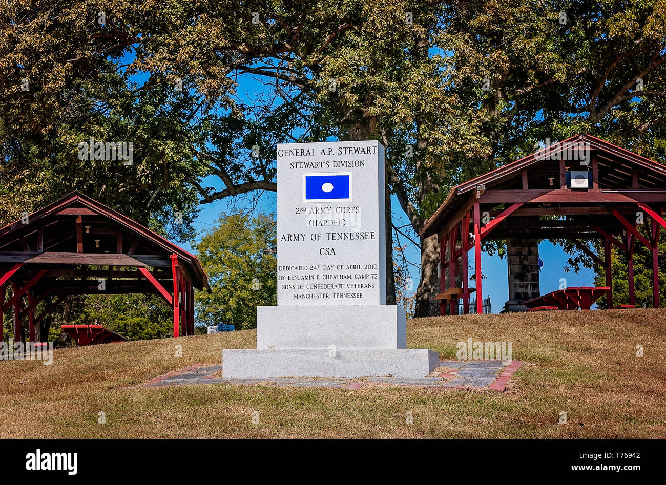 A monument to Confederate General A.P. Stewart and his troops is