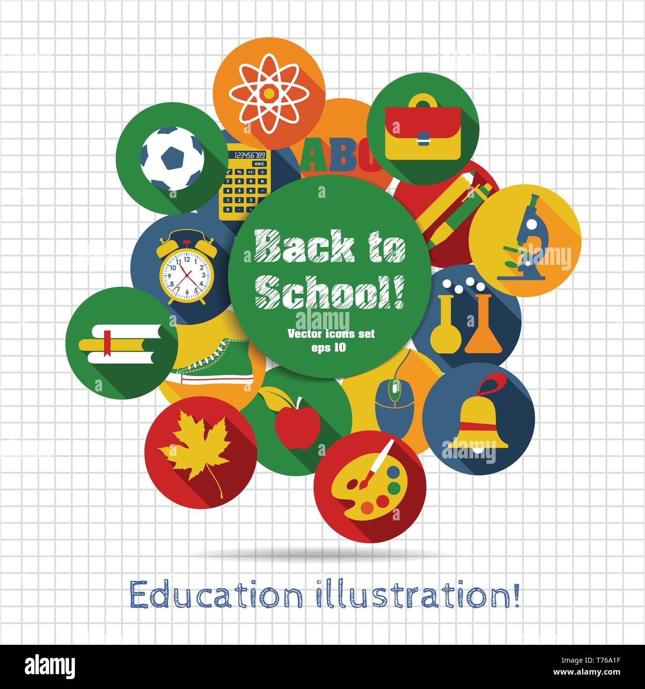 Back to school illustration Stock Vector