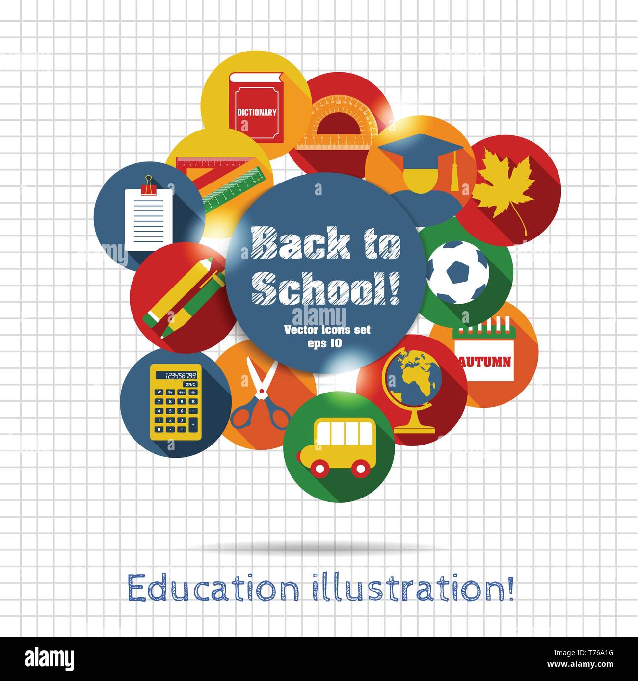 Back to school illustration Stock Vector