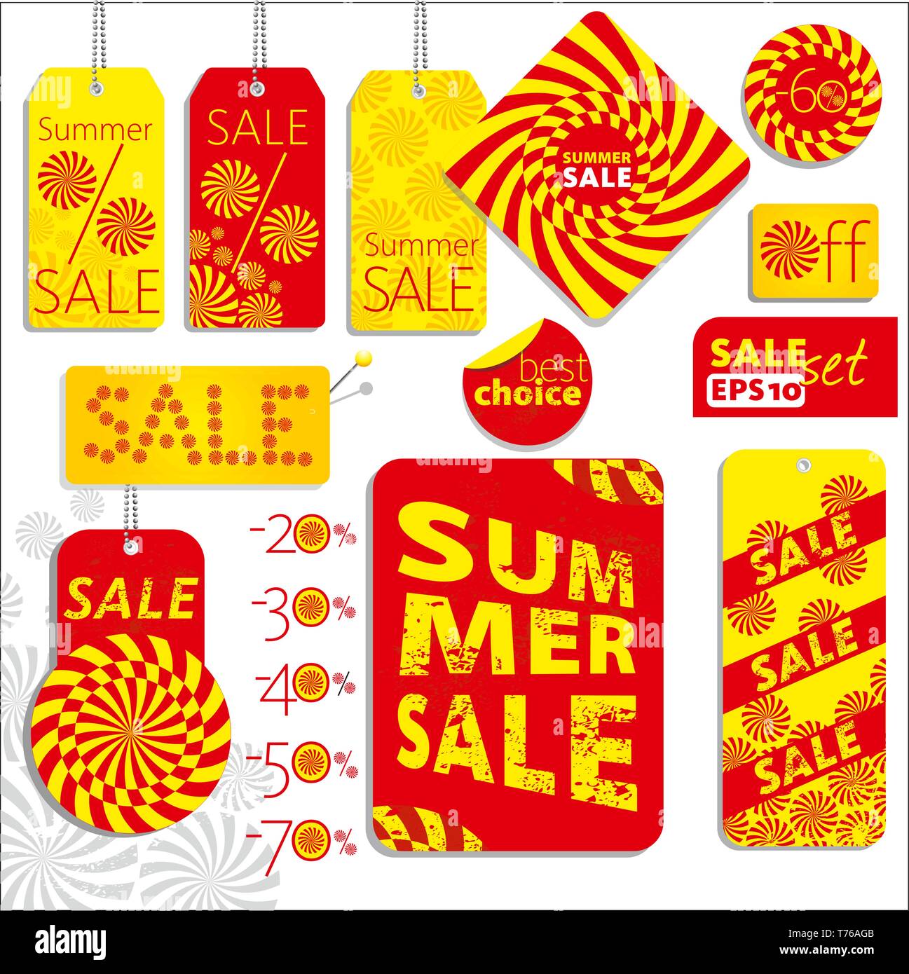 Summer sale set Stock Vector