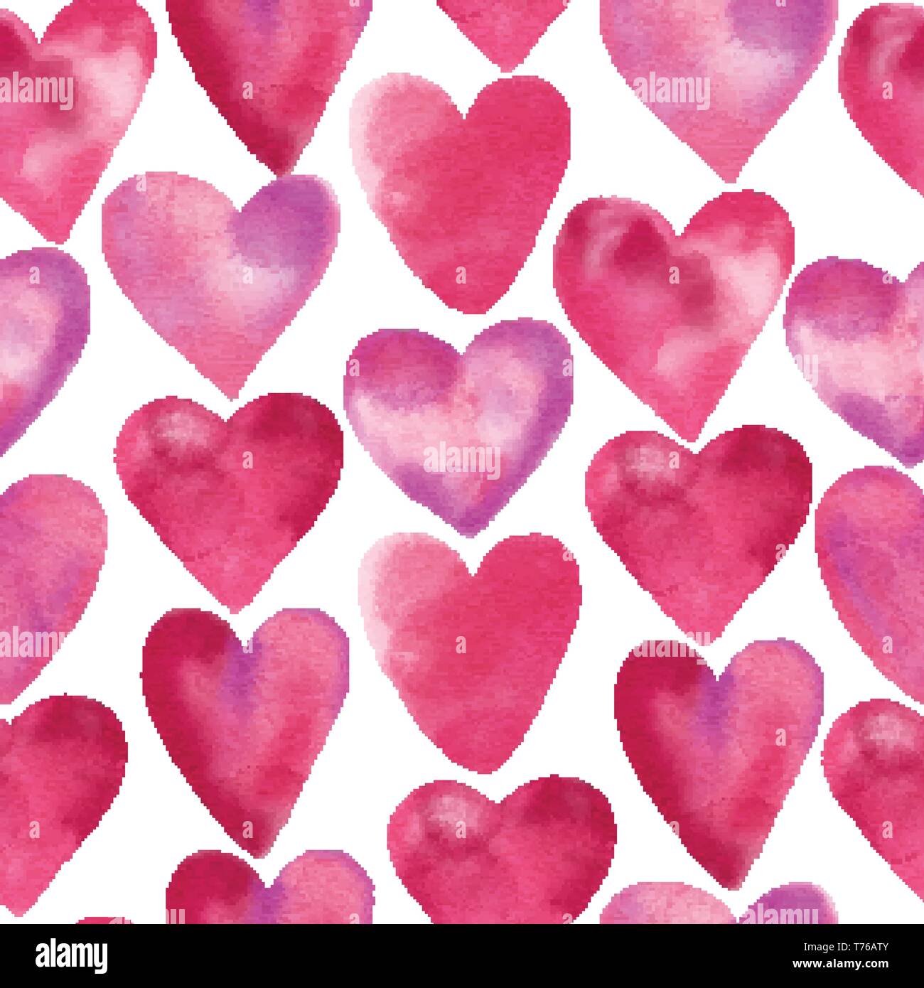 Watercolor seamless pattern of watercolor hand drawn heart Stock Vector ...