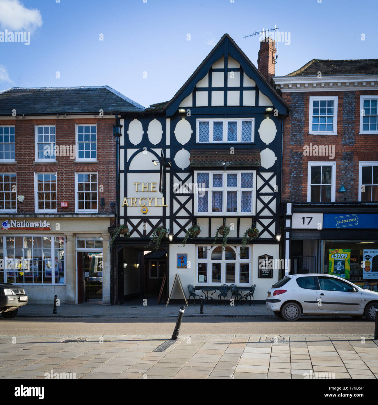 Old pub building in Falaise Square Stock Photo Alamy