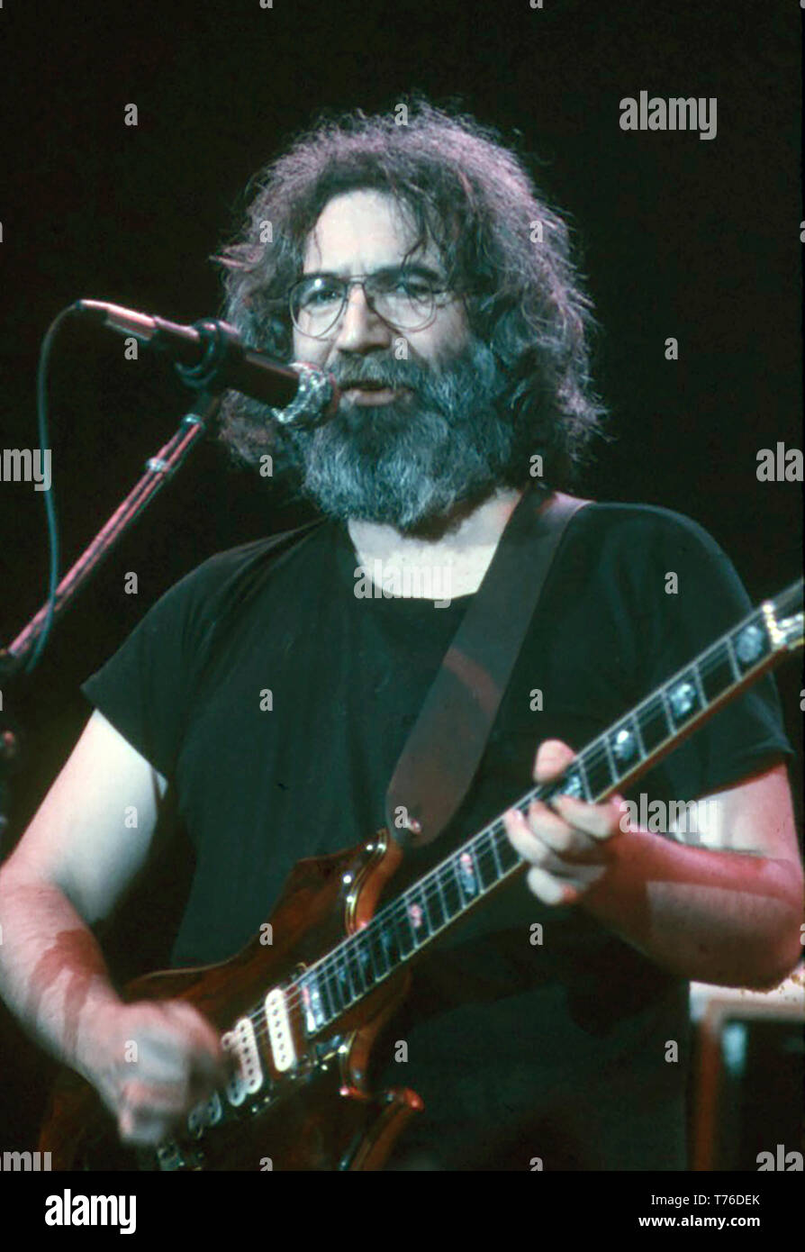 GRATEFUL DEAD American rock group with Jerry Garcia in 1981. Photo: Jeffrey Mayer Stock Photo