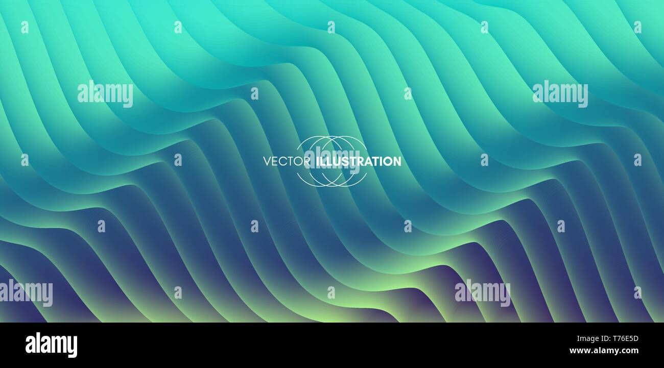 Abstract wavy background for banner, flyer and poster. Dynamic effect. Vector illustration. Cover design template. Can be used for advertising, market Stock Vector