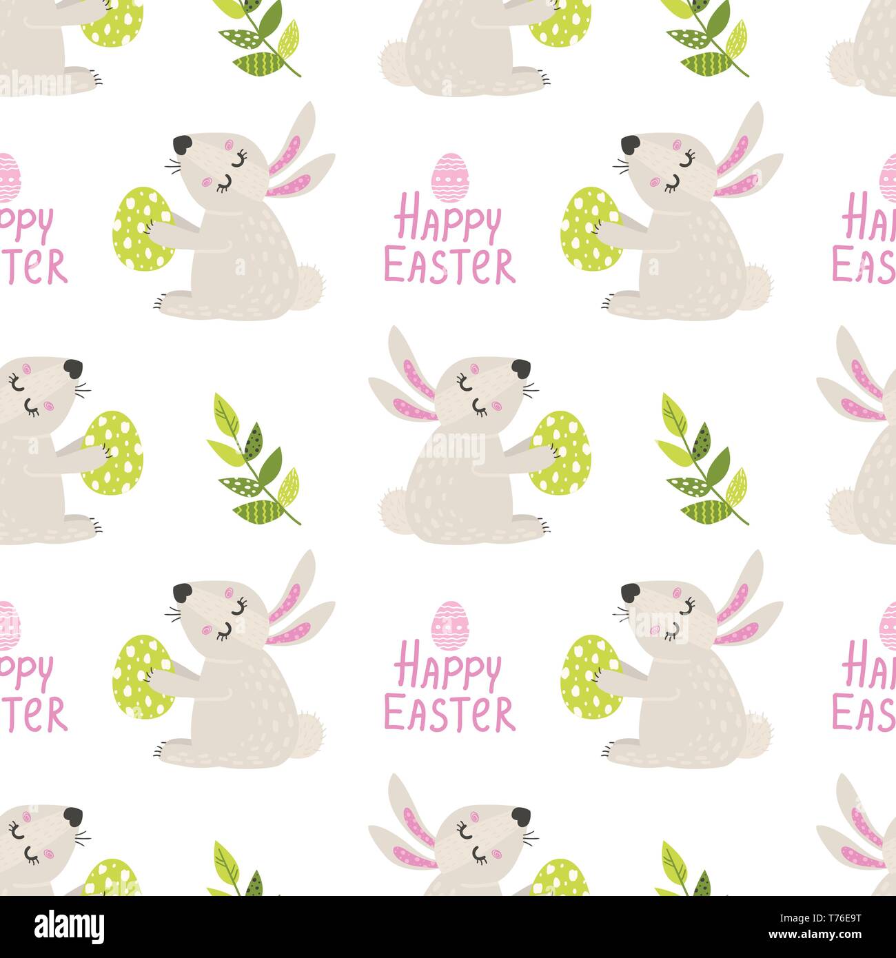 Seamless pattern with Easter bunny. Vector illustration for your design ...