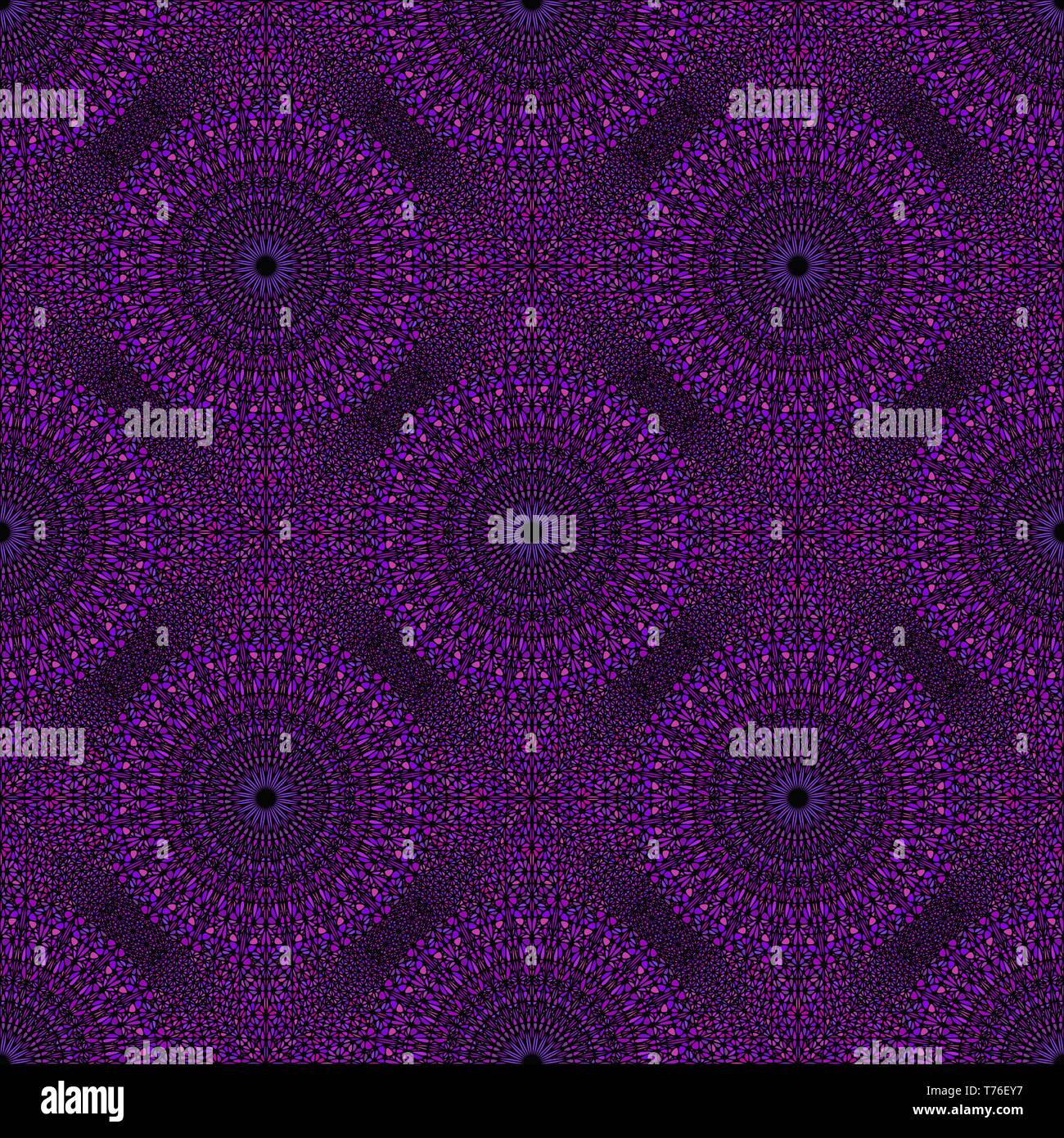 Seamless bohemian violet floral mandala mosaic pattern background Stock Vector