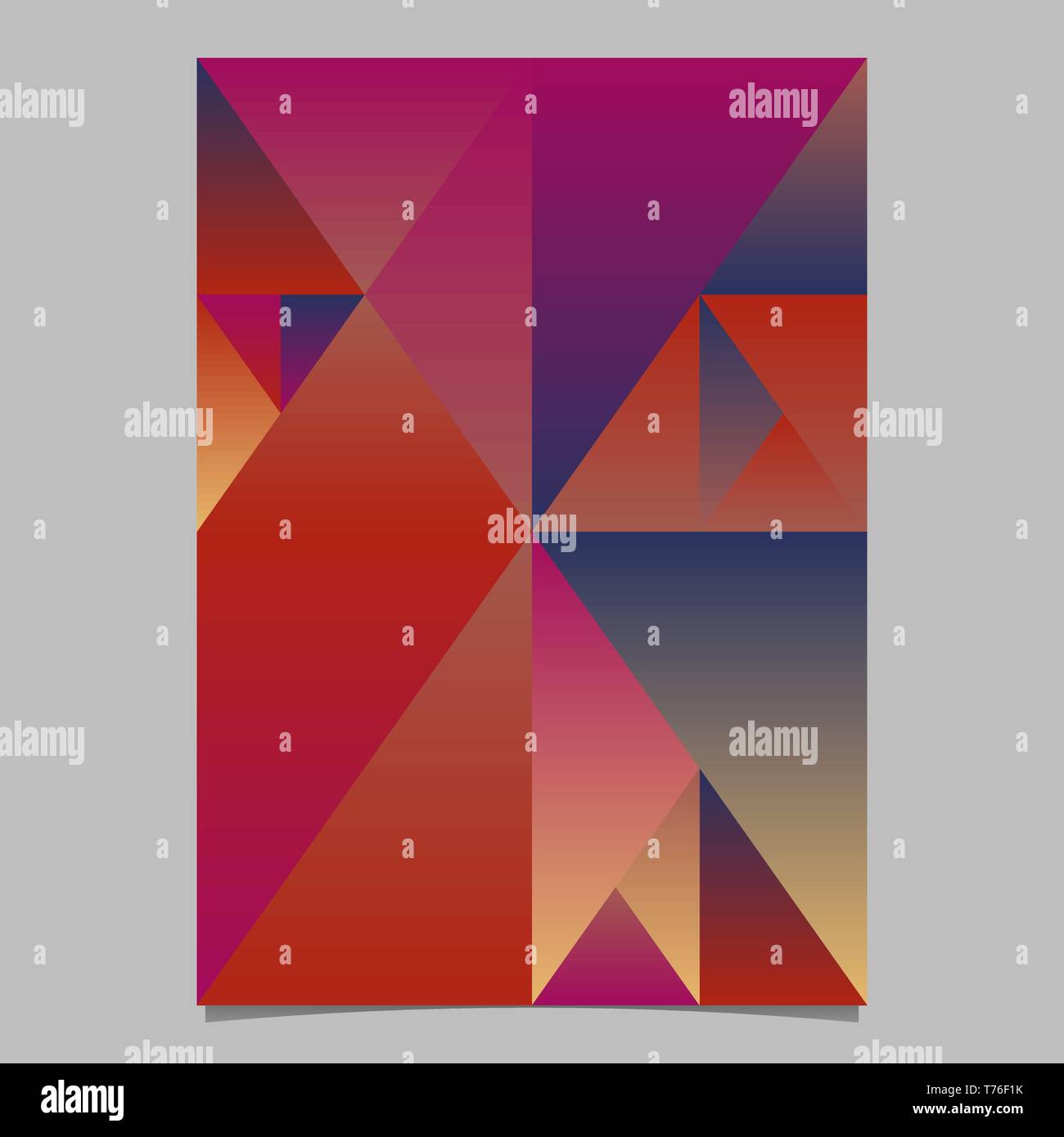 Polygonal gradient triangle mosaic poster template background Stock Vector