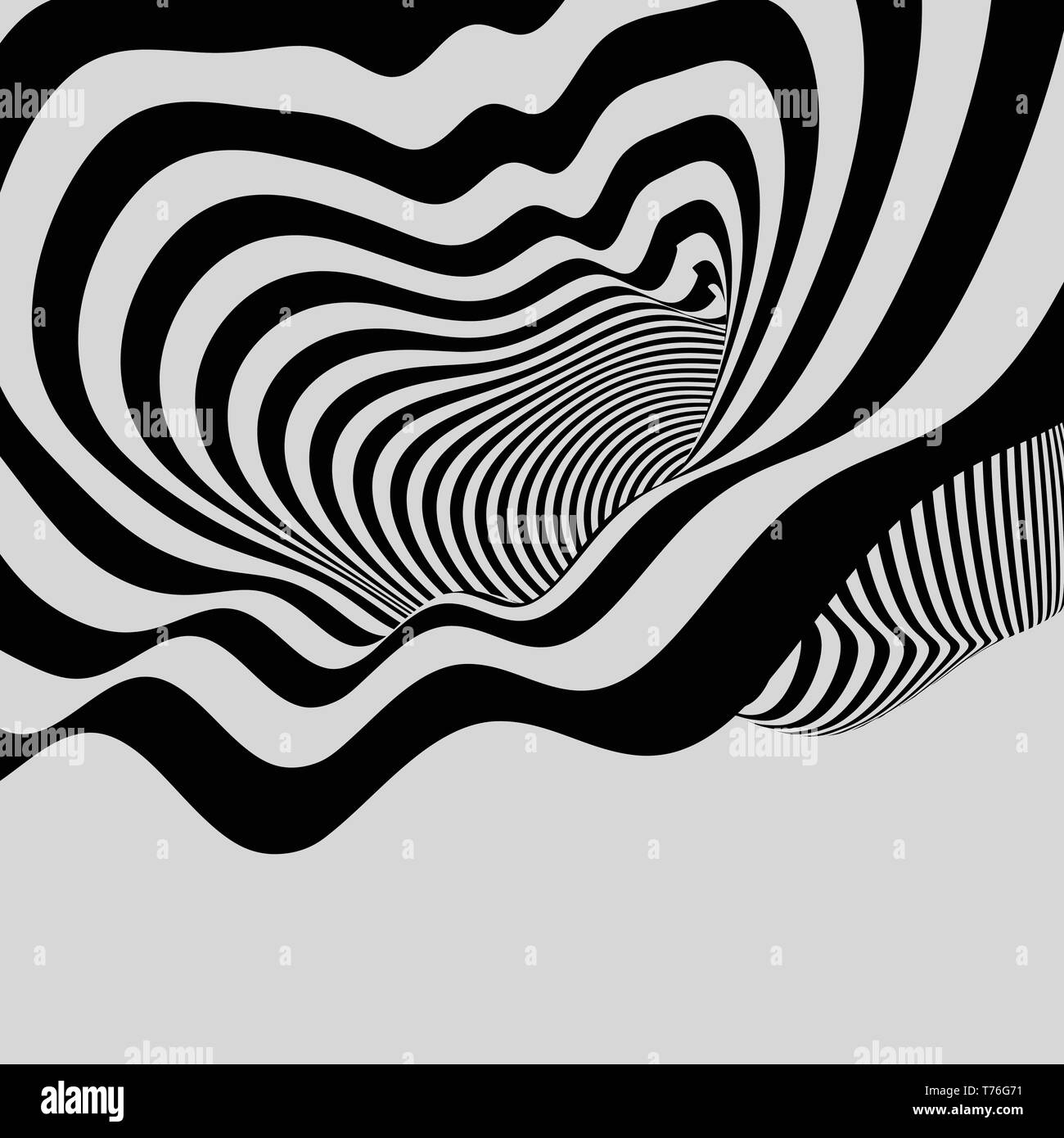Black and White Background. Pattern With Optical Illusion. Vector ...