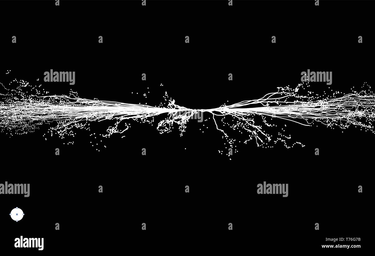 Point Explode. Array with Dynamic Emitted Particles. Abstract Dynamic ...