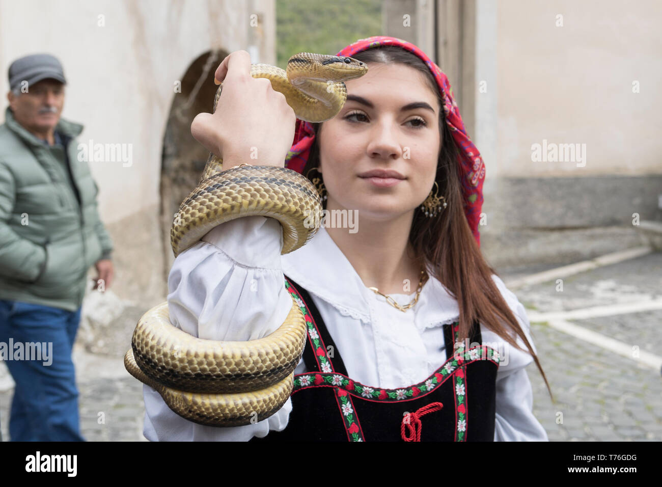 Cocullo, traditional festival with snakes Stock Photo