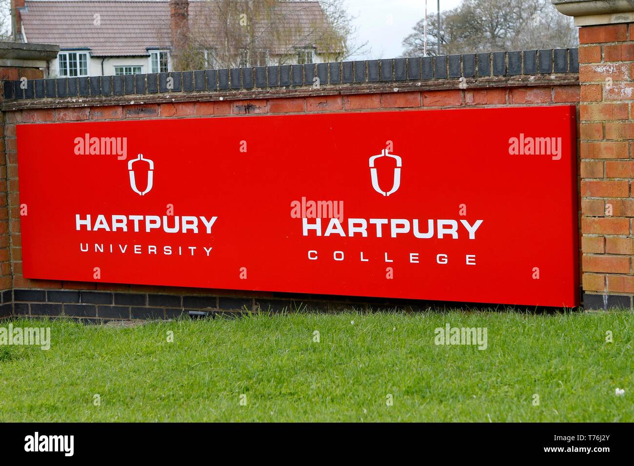 Signage, Hartpury College and University Centre in Gloucestershire. Stock Photo