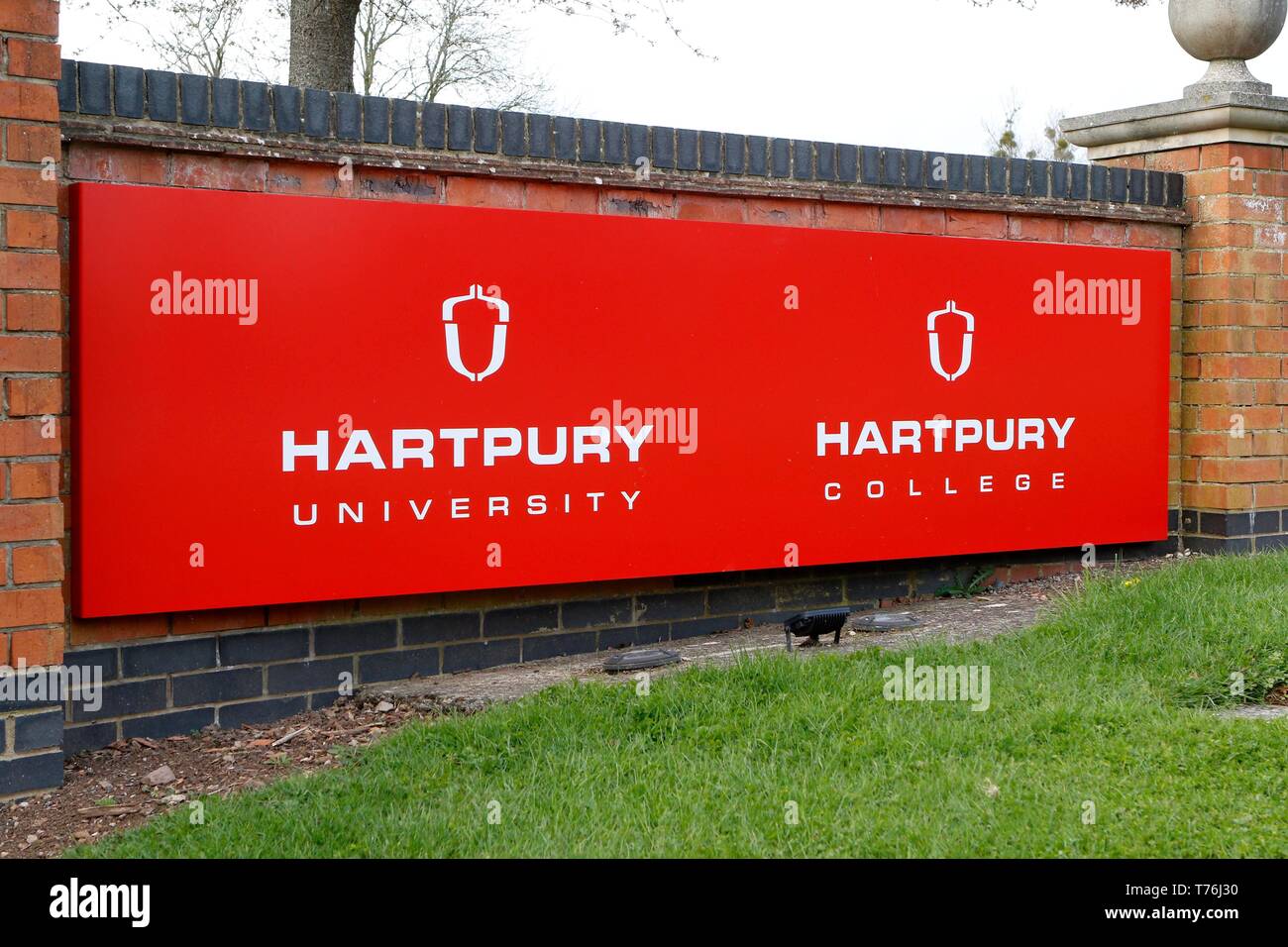 Signage, Hartpury College and University Centre in Gloucestershire. Stock Photo