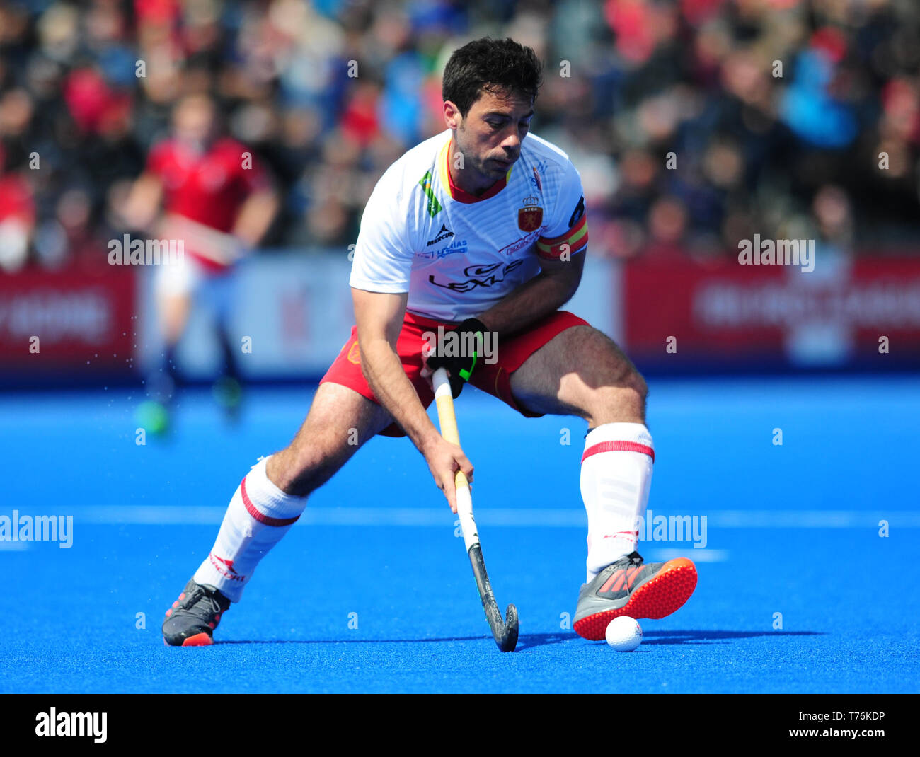 Spain's Miguel Delas during the FIH Pro League match at the Lee Valley Hockey and Tennis Centre, London. Stock Photo