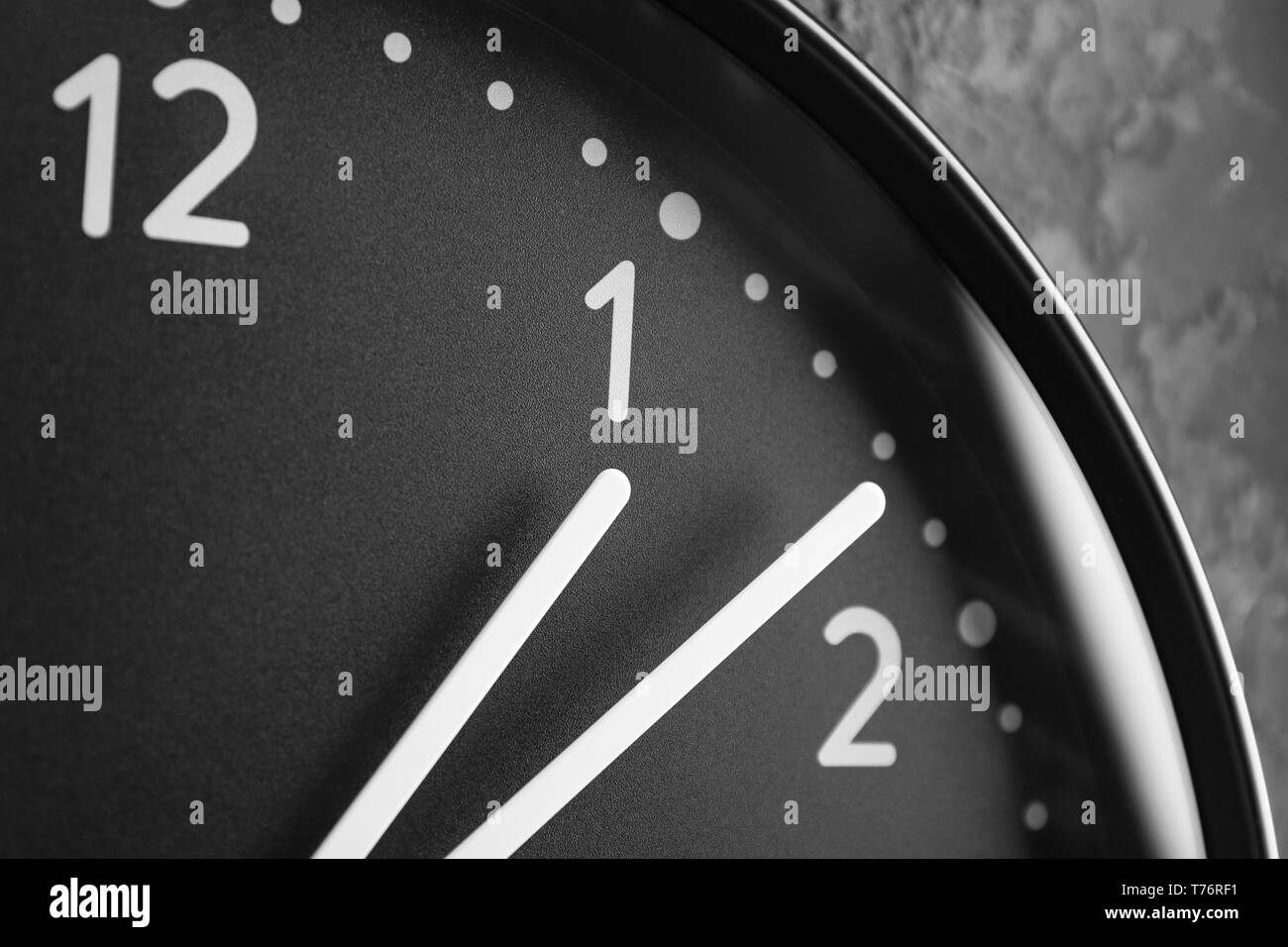 Clock on grey background, closeup. Time management concept Stock Photo ...