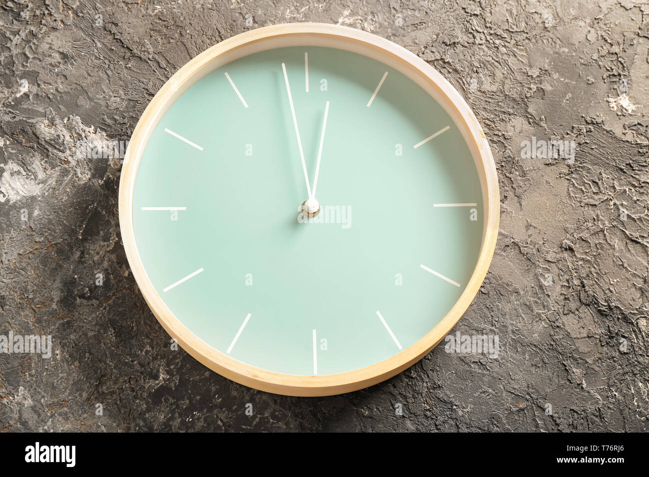 Clock on grey textured background. Time management concept Stock Photo ...