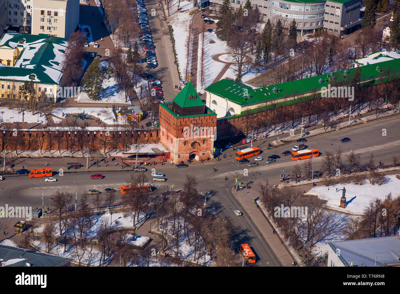 aerial view of the Nizhny Novgorod Kremlin Stock Photo