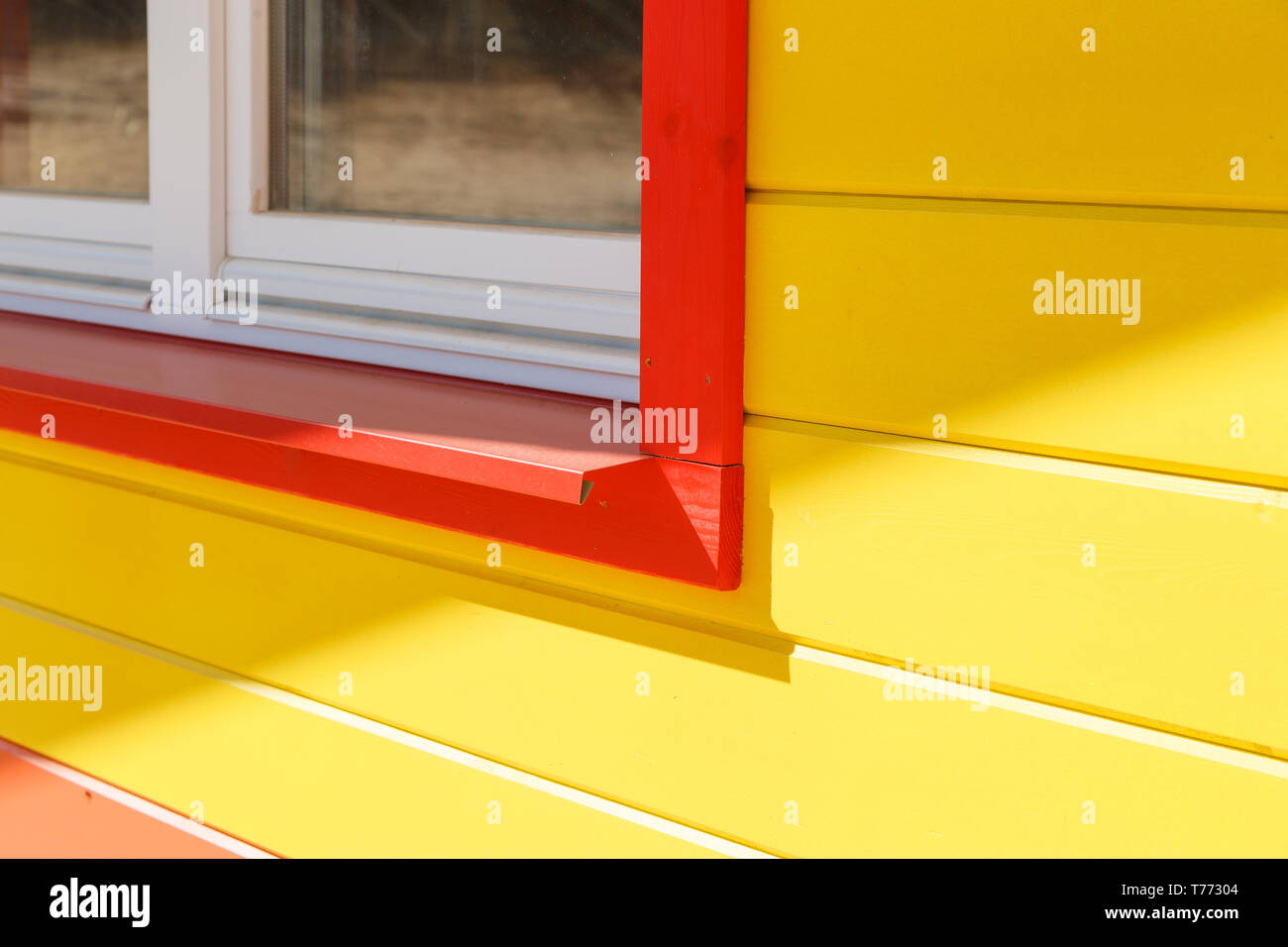 Red steel outdoor window sill Stock Photo Alamy