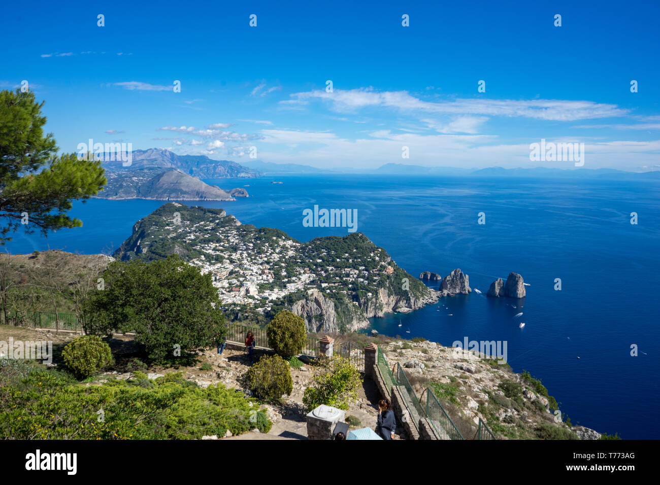 Capri, View over Faraglioni Stock Photo