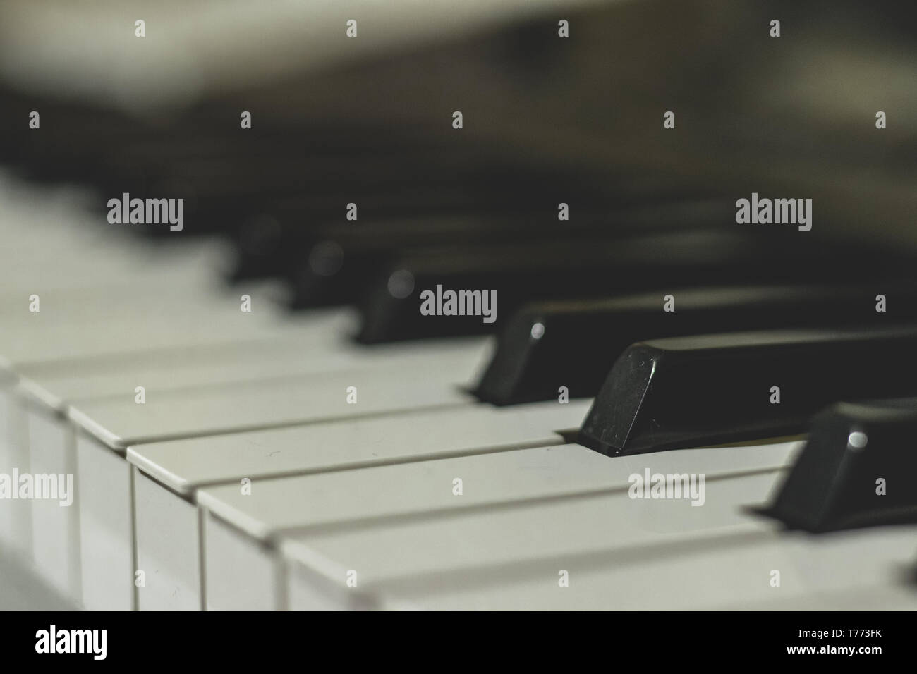 Piano Keys Close-up view/shot. Inspiring, emotional, vintage keys Stock ...