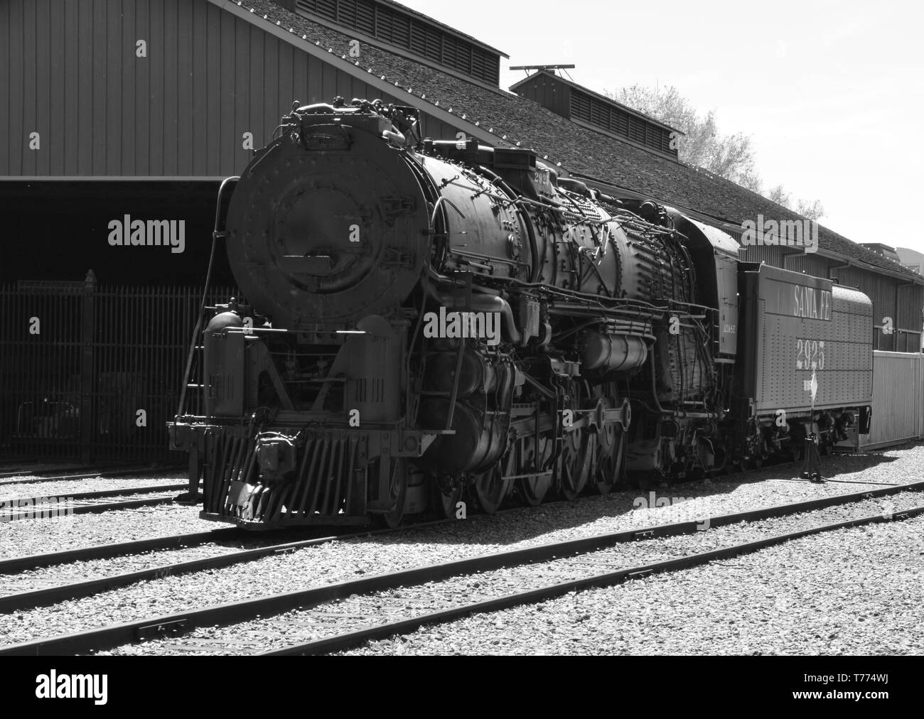 An American vintage steam locomotive. Stock Photo