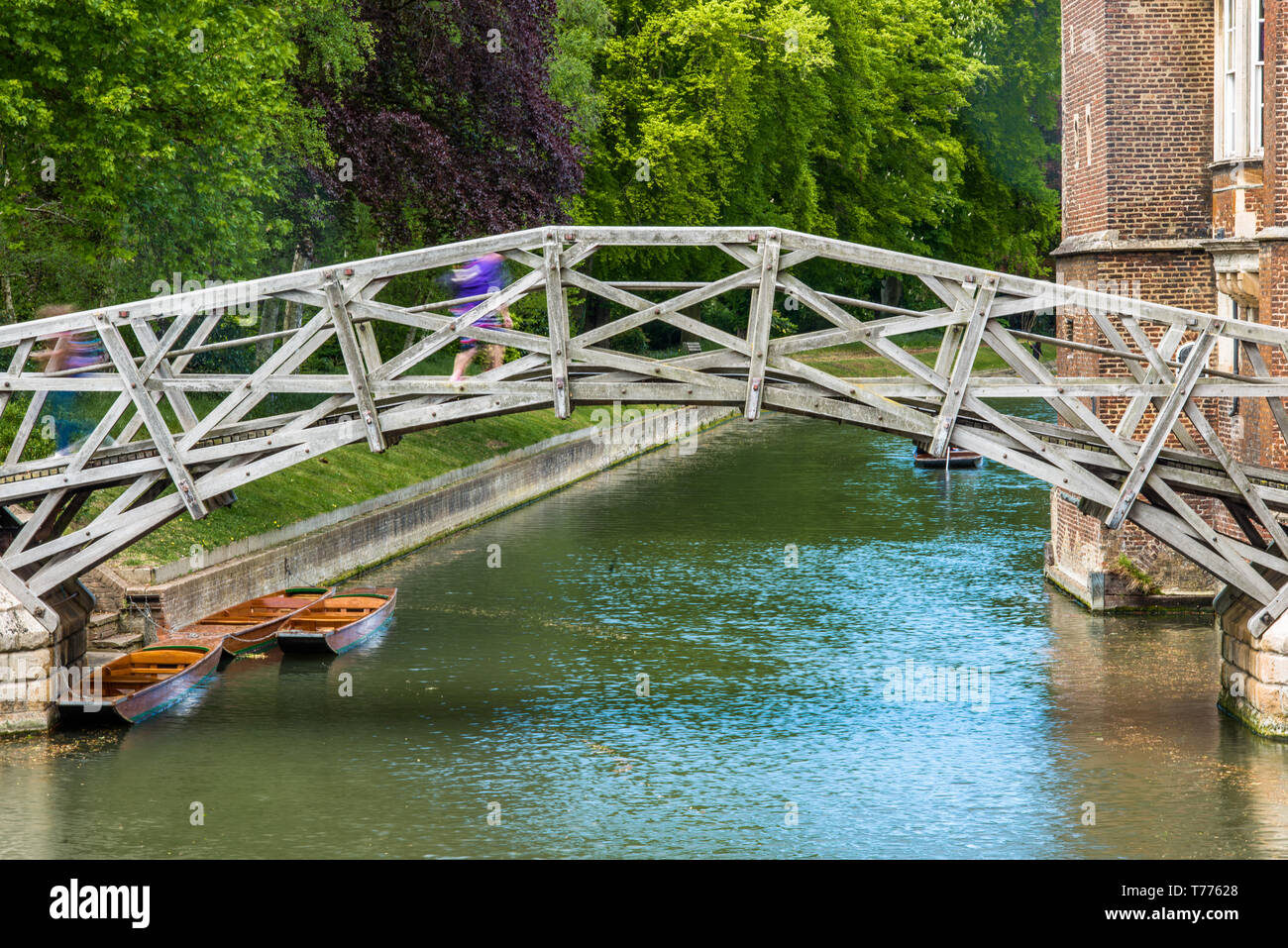 Mathematical bridge at Queens College Cambridge. UK Stock Photo