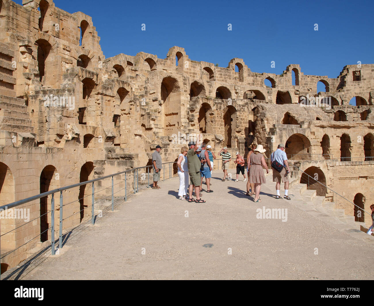 El Djem, Mahdia, Tunisia - 16.05.2012 Ancient Roman amphitheater in El Jem in Tunisia, horizontal photo Stock Photo