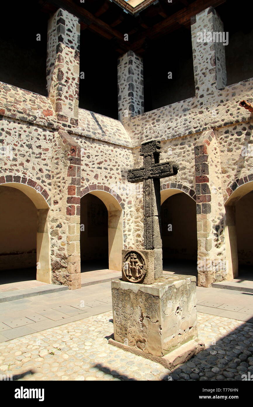 Former Saint Augustin Monastery of Acolman. Ex-Convento in Acolman. St.Augustin. Acolman de Nezahualcoyotl. Stock Photo
