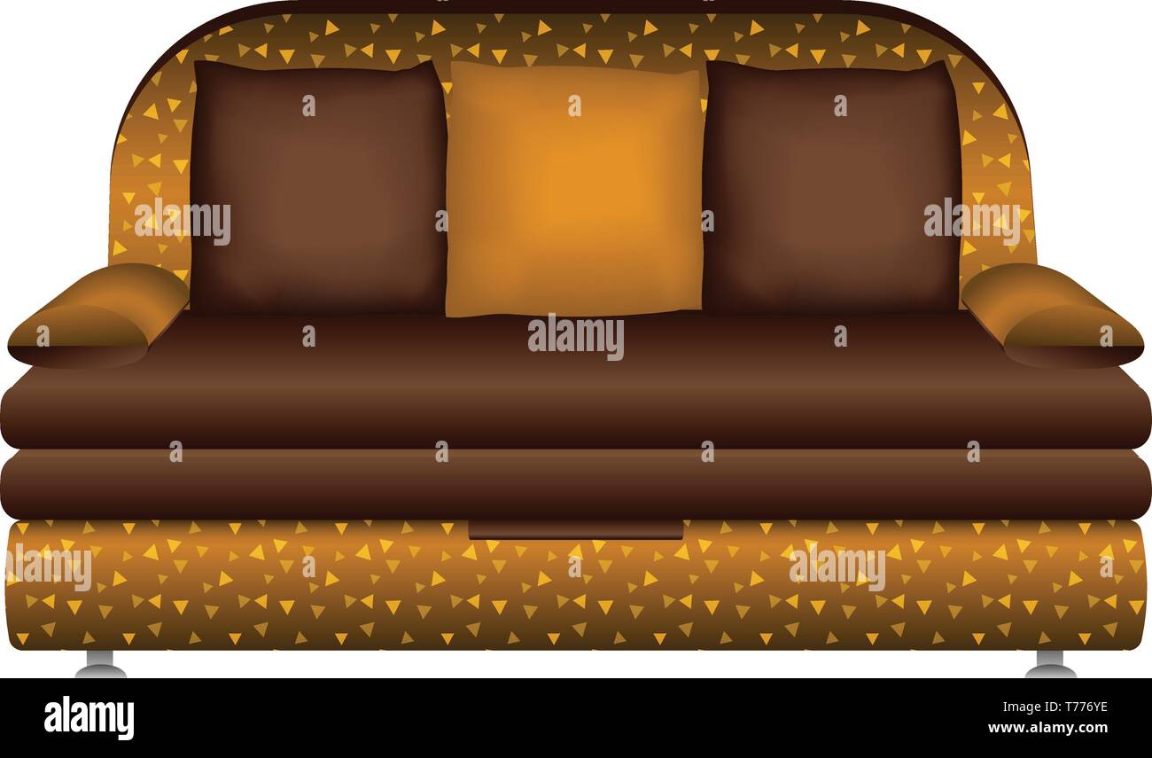 Leather sofa icon. Cartoon of leather sofa vector icon for web design