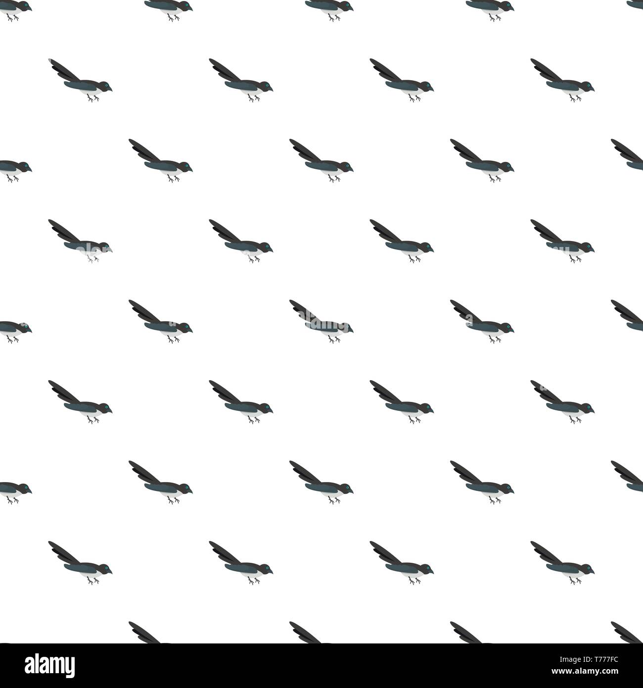 Curious magpie pattern seamless vector repeat for any web design Stock ...