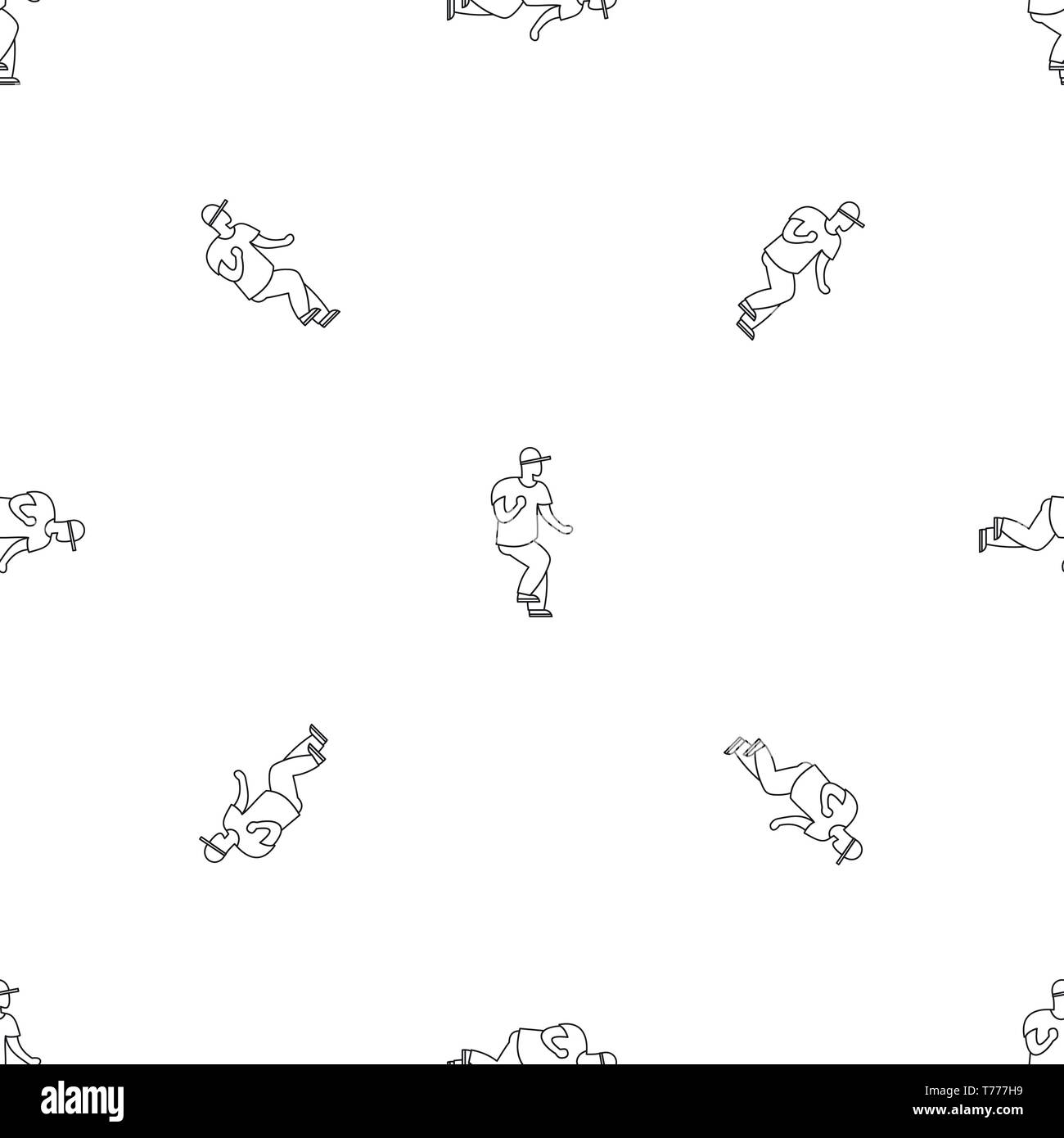 Hip hop dancer pattern seamless vector repeat geometric for any web design Stock Vector