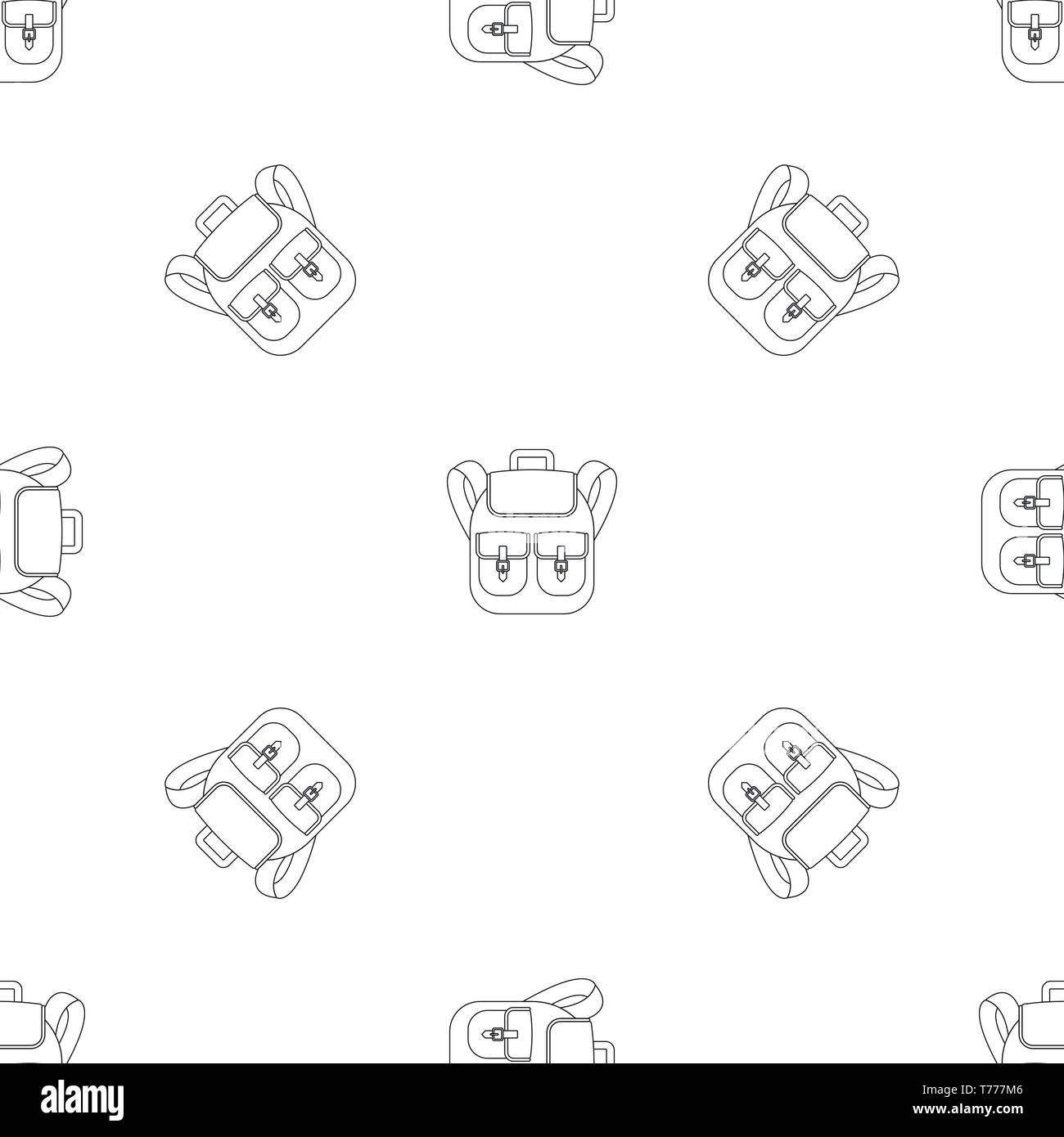 Trip backpack pattern seamless vector repeat geometric for any web design Stock Vector