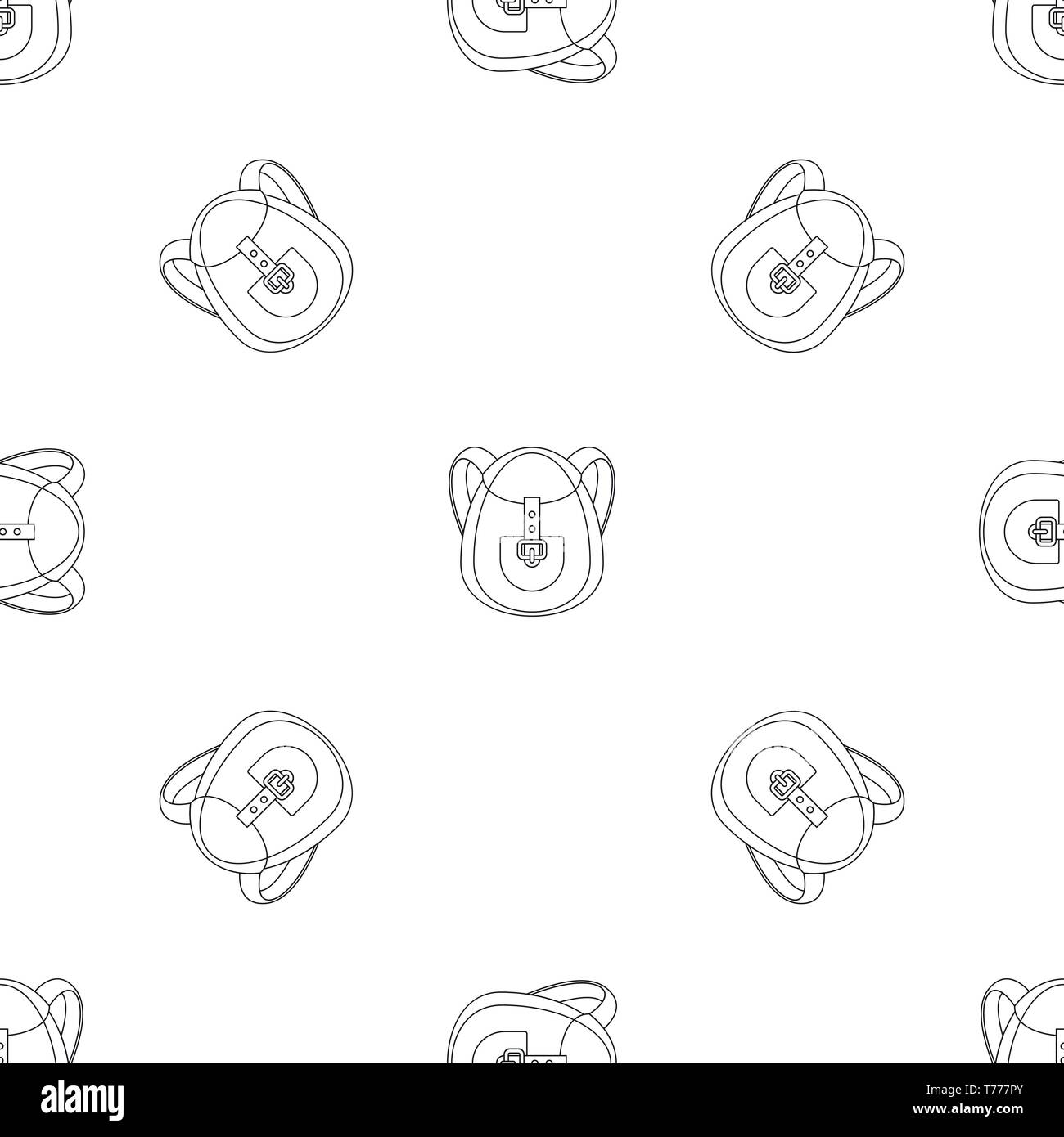 Camp backpack pattern seamless vector repeat geometric for any web design Stock Vector