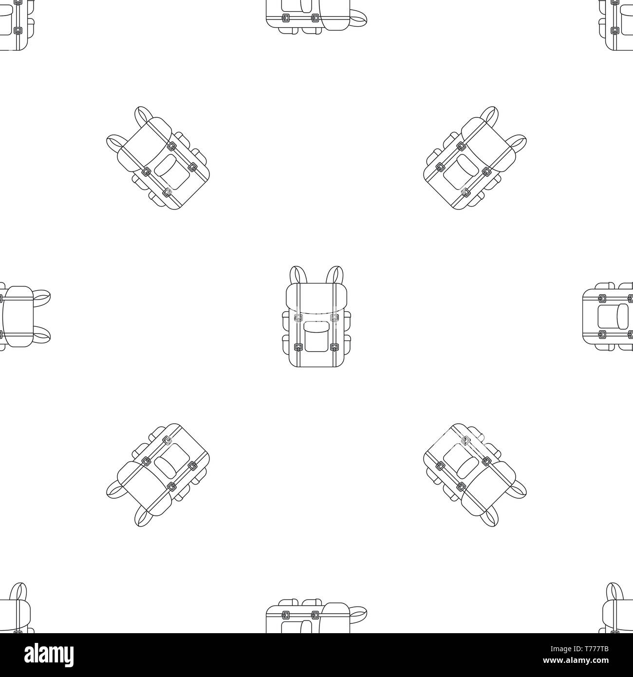 Military backpack pattern seamless vector repeat geometric for any web design Stock Vector