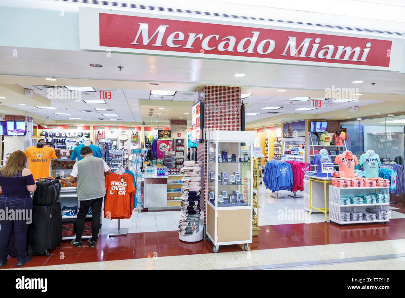 Miami Florida,International Airport MIA inside,shopping shopper shoppers shop shops market markets marketplace buying selling,retail store stores busi Stock Photo