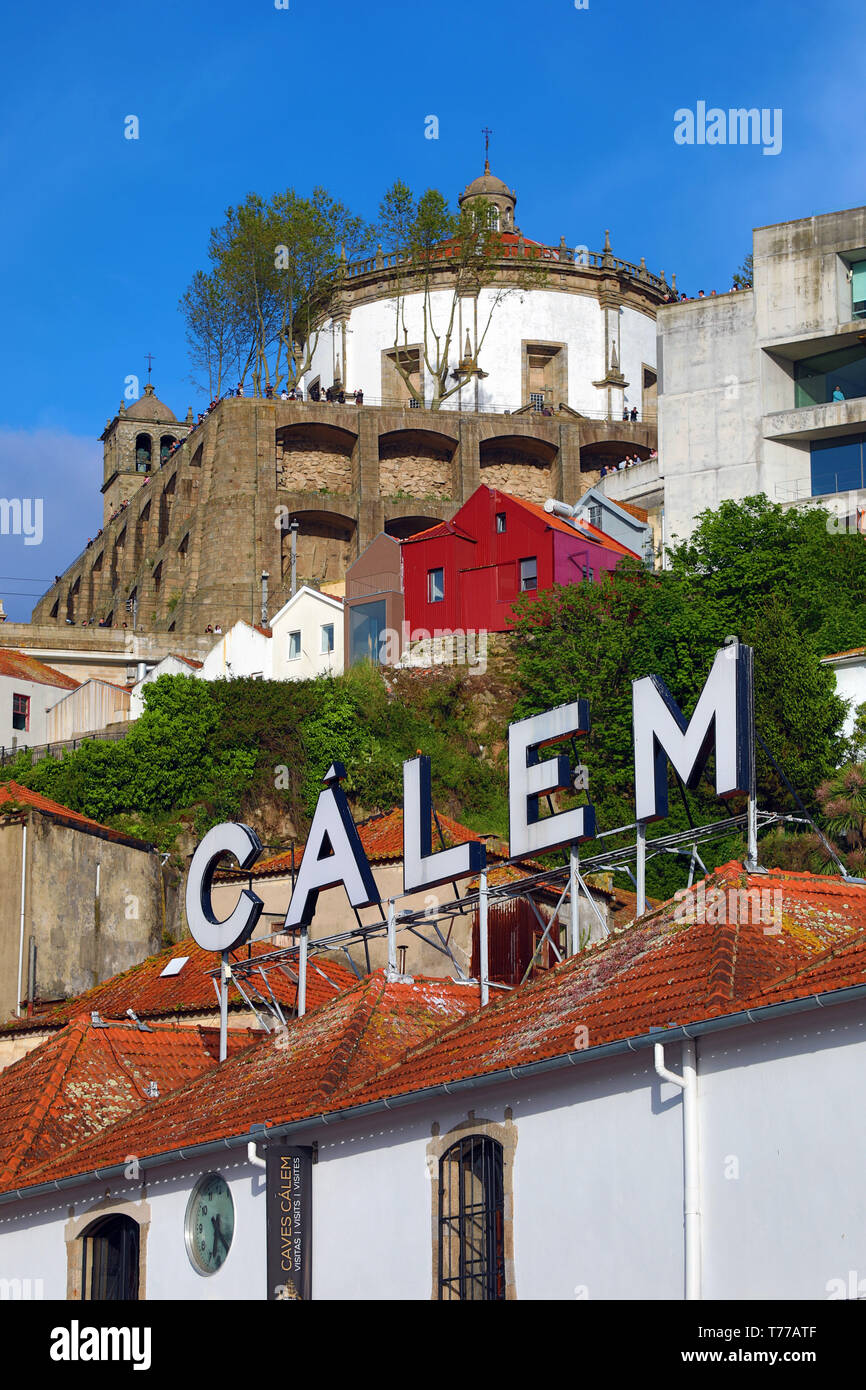 Calem wine cellars and Serra do Pilar monastery, Porto, Portugal Stock Photo