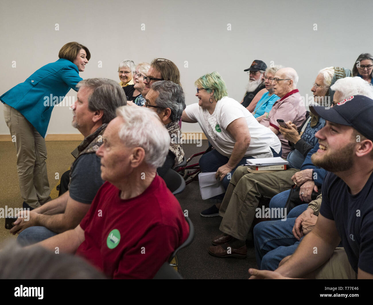 Drake Tour 2020 Usa Grinnell, Iowa, USA. 4th May, 2019. US Senator AMY KLOBUCHAR, (D Drake Tour 2020 Usa Grinnell, Iowa, USA. 4th May, 2019. US Senator AMY KLOBUCHAR, (D