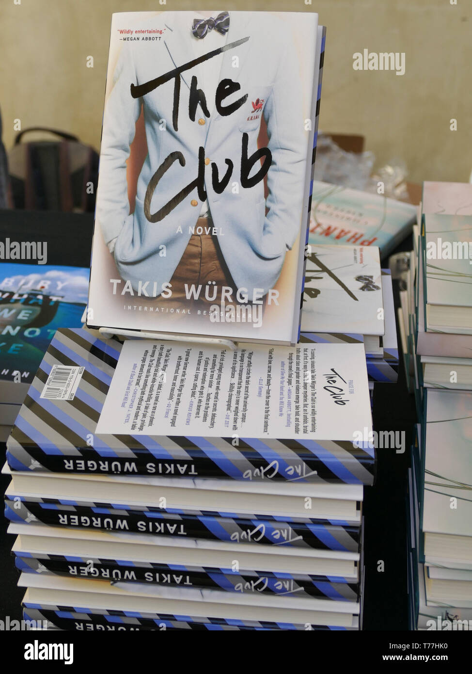 Berkeley, USA. 04th May, 2019. The book "The Club" by writer Takis Würger  is available at the Bay Area Book Festival. The Goethe-Institut's  invitation of German authors was prompted by the Germany