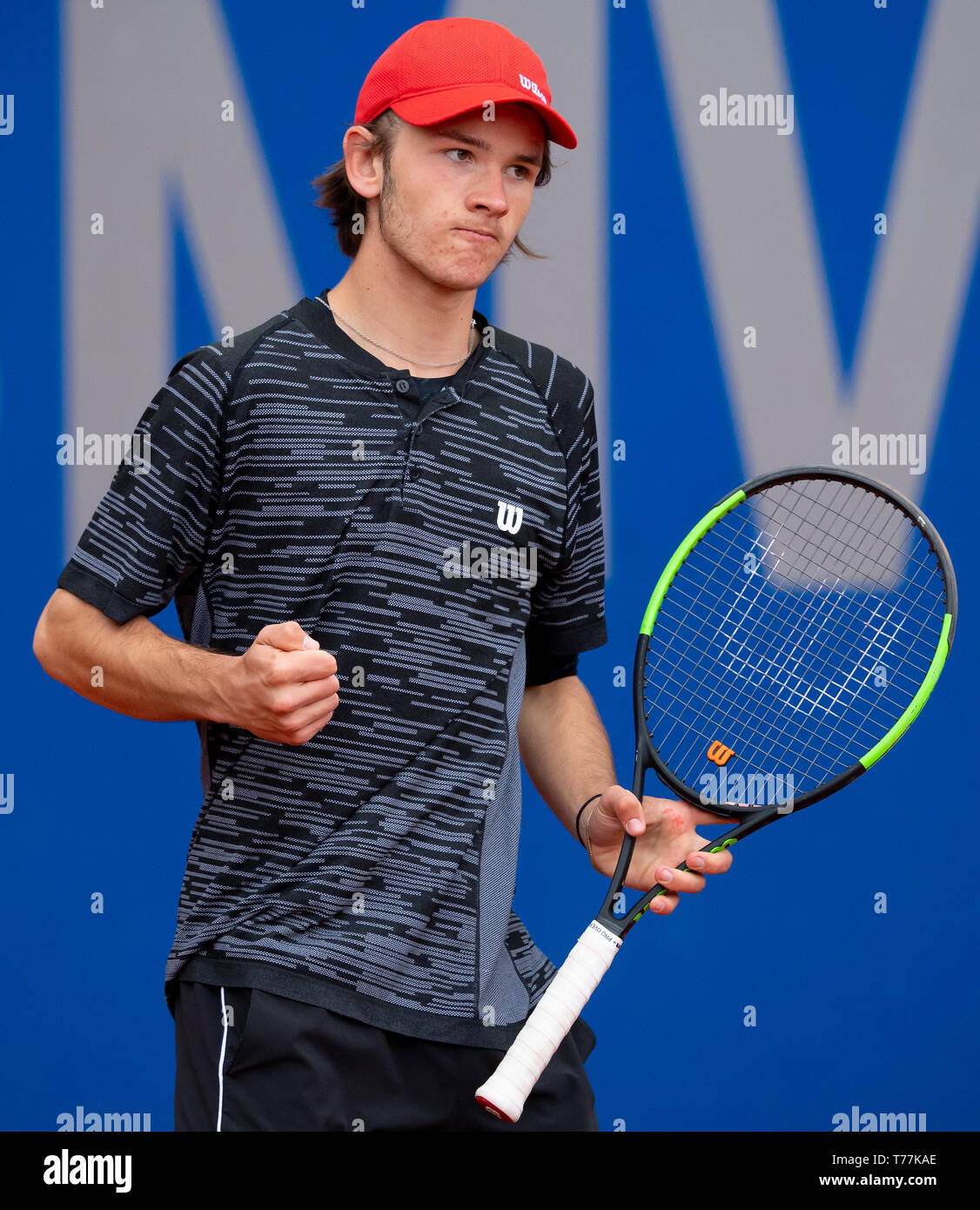 Munich, Germany. 05th May, 2019. Tennis: Munich, singles, Rudi-Berger-Cup,  final: Yunis (Germany) - Kleber (Germany). Nico Kleber in action. Credit:  Sven Hoppe/dpa/Alamy Live News Stock Photo - Alamy