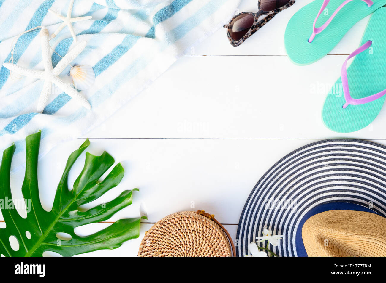 Summer flat lay scenery Stock Photo Alamy