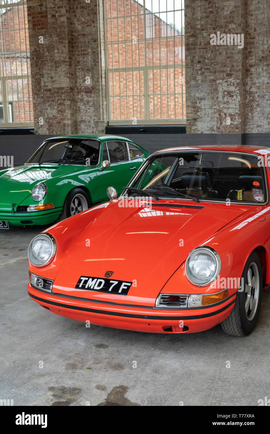 Vintage 1968 Porsche 911 car at Bicester heritage centre 'Drive it Day'. Bicester, Oxfordshire, England Stock Photo