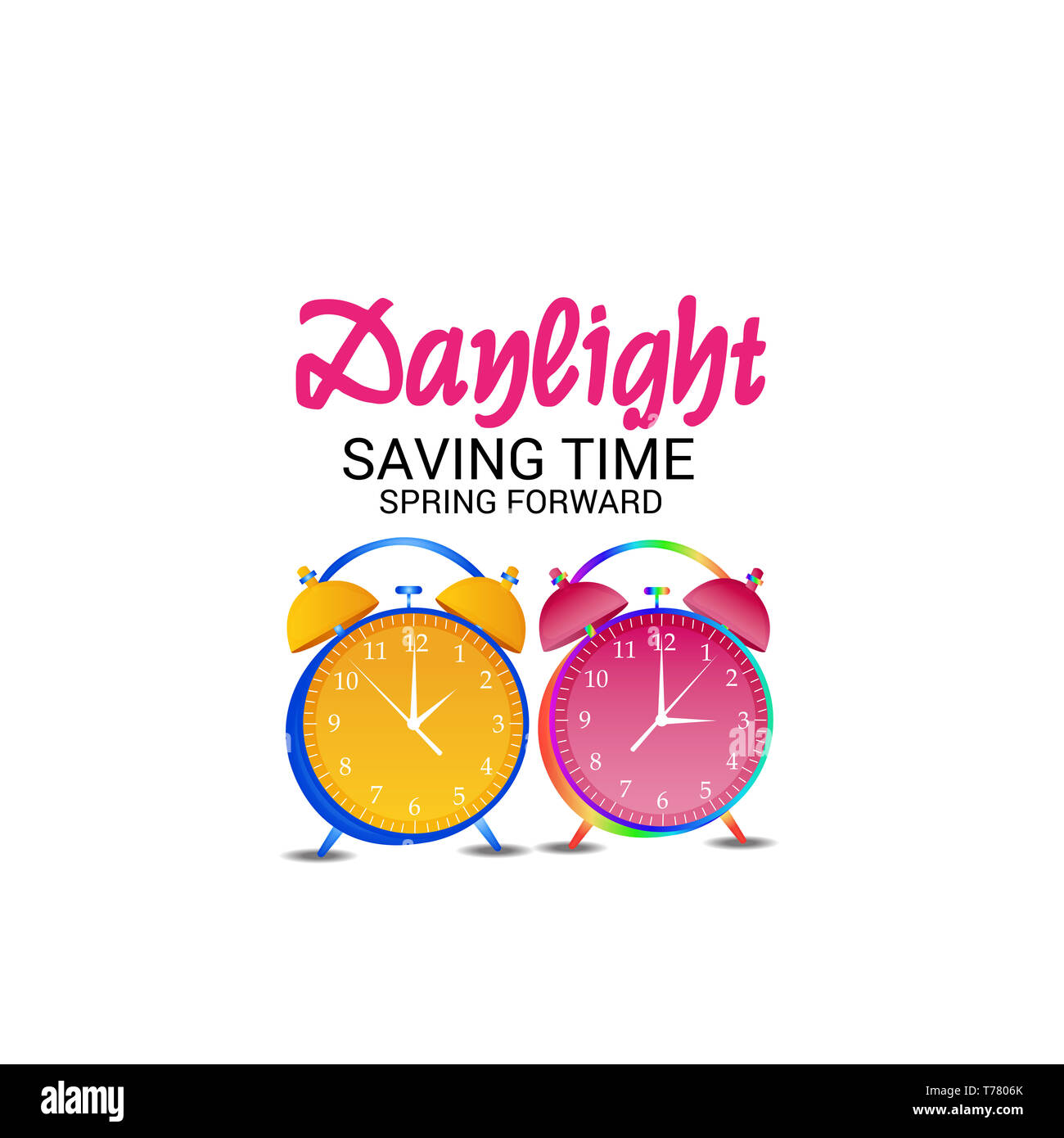 Vector illustration of a Banner for Change your clocks message for Daylight Saving Time(Spring