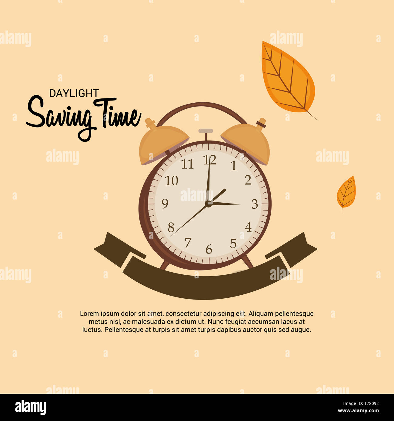 Vector illustration of a Banner for Change your clocks message for