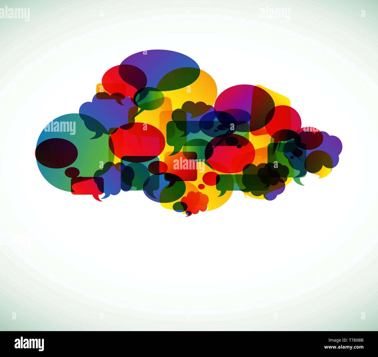 Cloud computing icon made from colorful speech bubbles - vector illustration Stock Vector