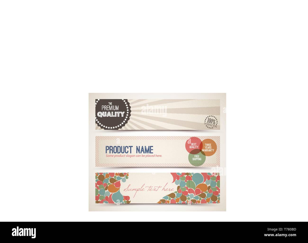 Set of retro horizontal banners - with place for your text Stock Vector ...