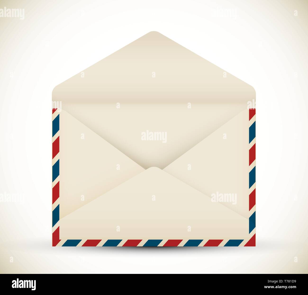 Vector open vintage air mail envelope icon Stock Vector