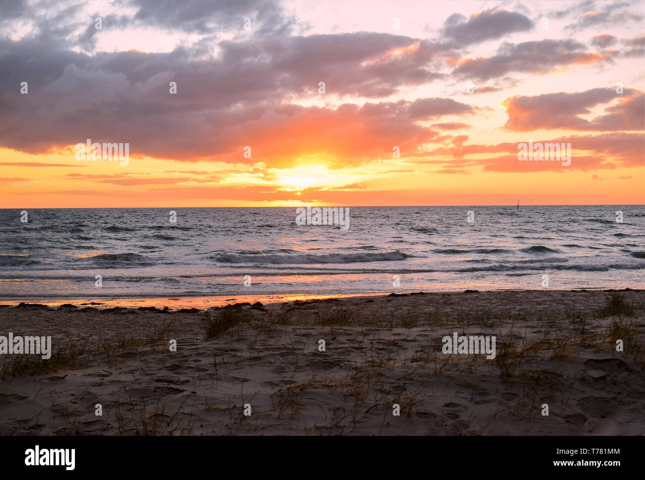 Sunset at beach Stock Photo