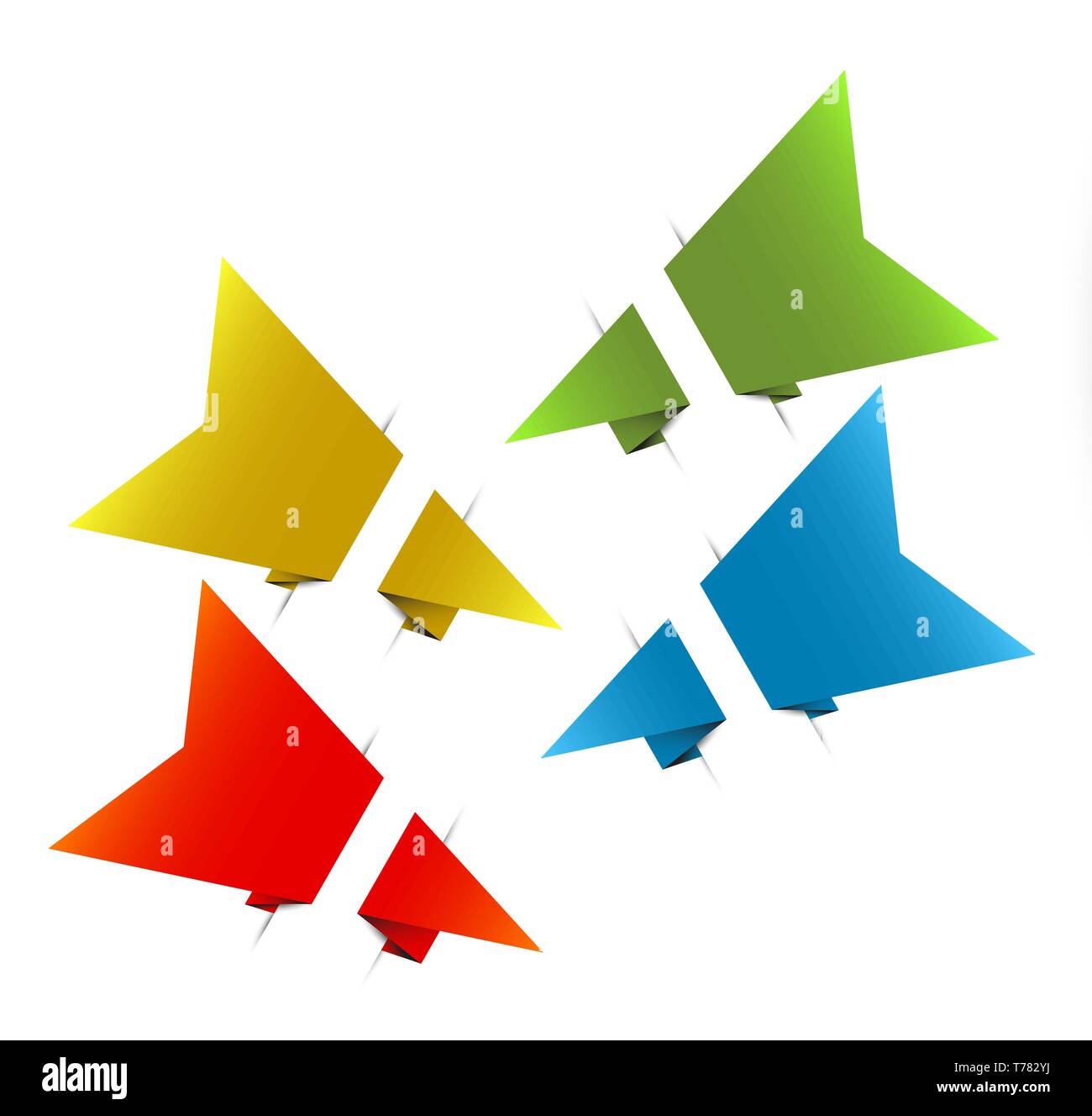 Vector Paper origami arrows / bookmark (template) Stock Vector